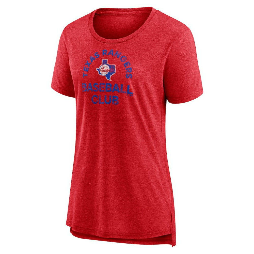 Texas Rangers Women's Selected First Tri-Blend T-Shirt - Red - MLB Discount
