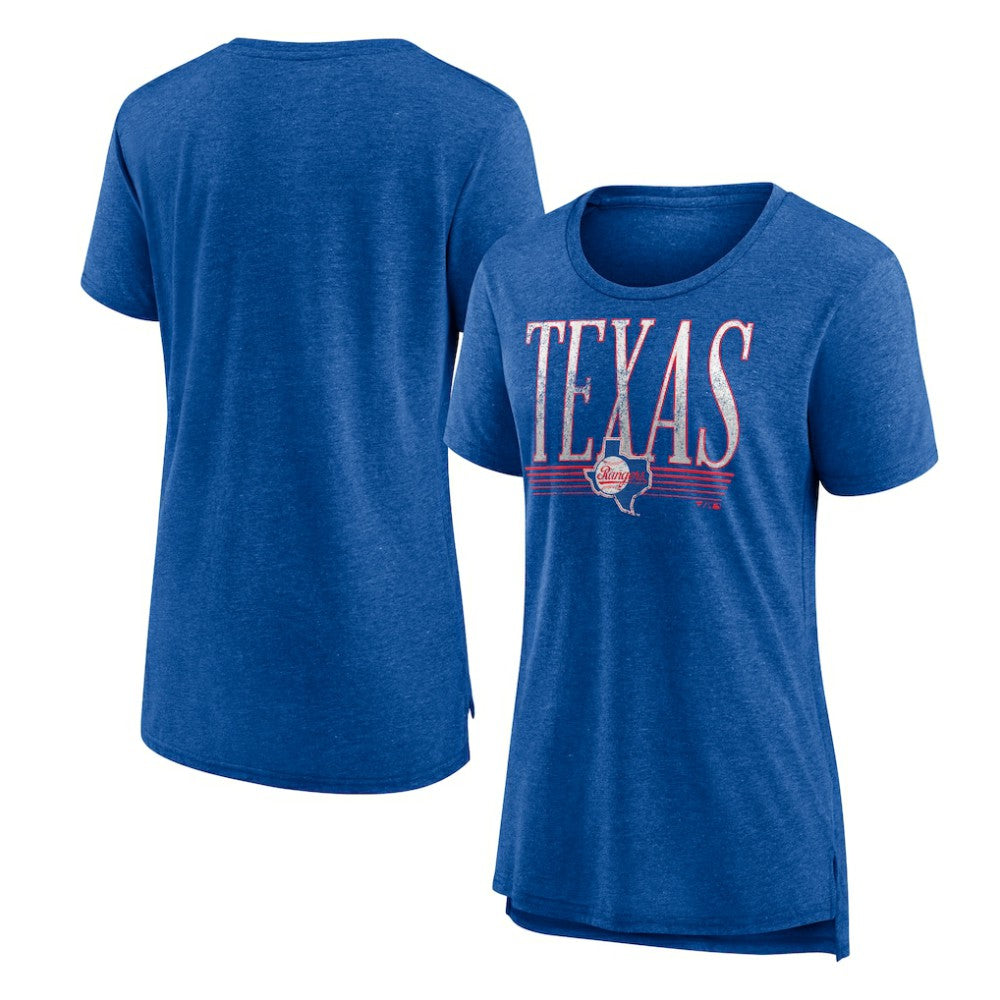 Texas Rangers Women's Toppler Tri-Blend T-Shirt - Royal - MLB Sale