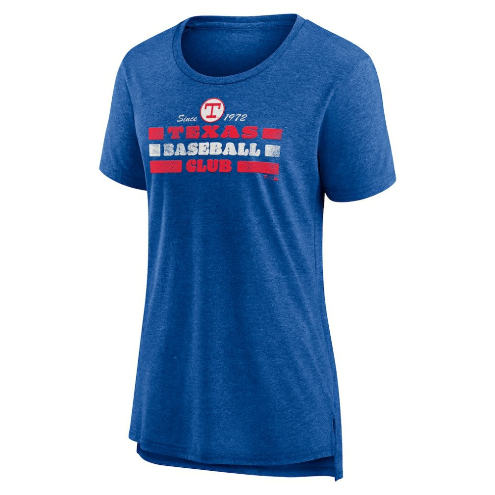 Texas Rangers Women's Power Swing Tri-Blend T-Shirt - Royal - MLB on Sale