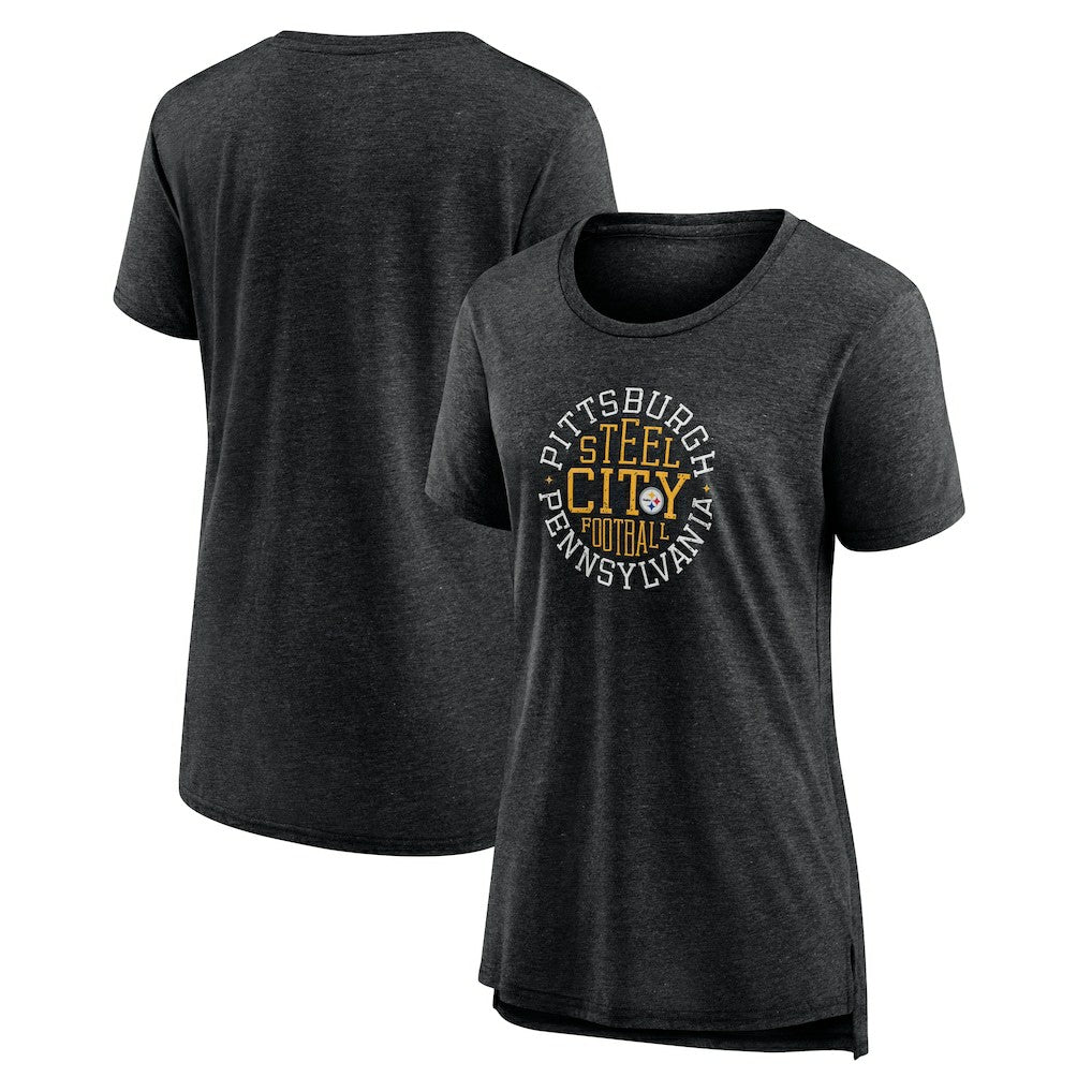 Pittsburgh Steelers Women's Steel City Tri-Blend T-Shirt Charcoal