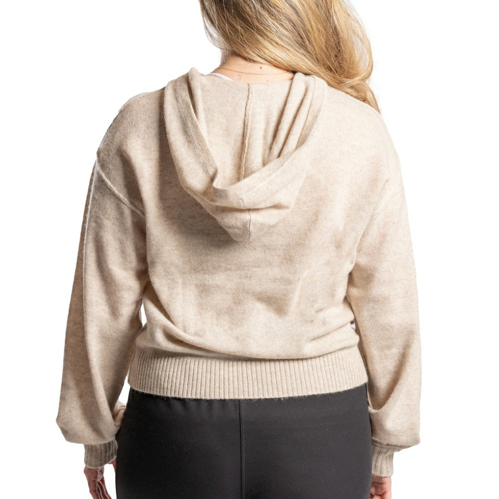 Los Angeles Dodgers Lusso Women's Beatriz Cashmere Pullover Hoodie - Natural - MLB Discount
