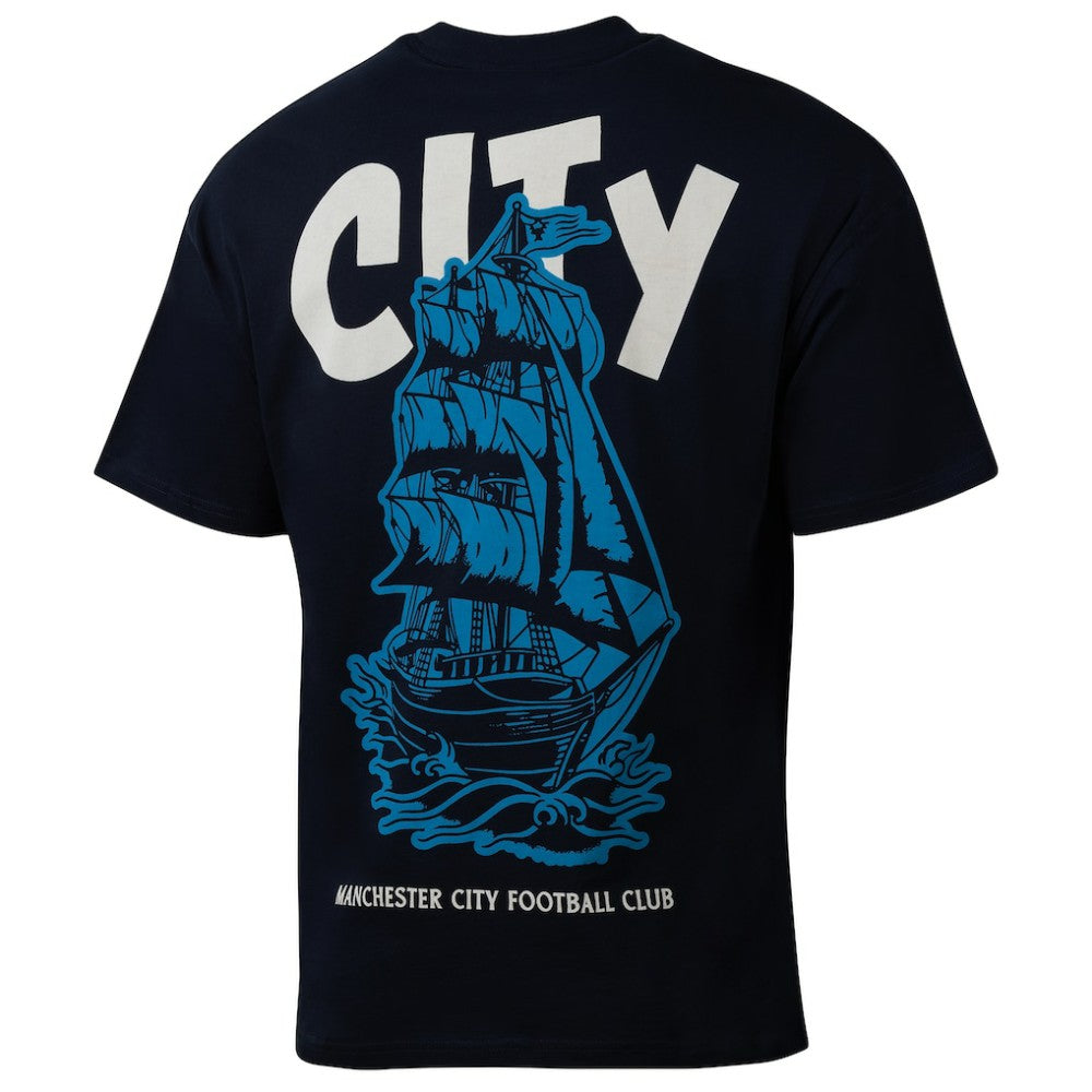 Manchester City Sport Design Sweden Youth Game Day Graphic T-Shirt Navy