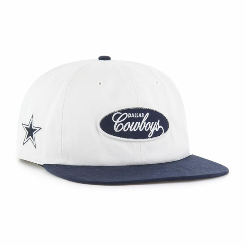 47 brand Dallas Cowboys '47 Foundational Captain Snapback Hat White/Navy
