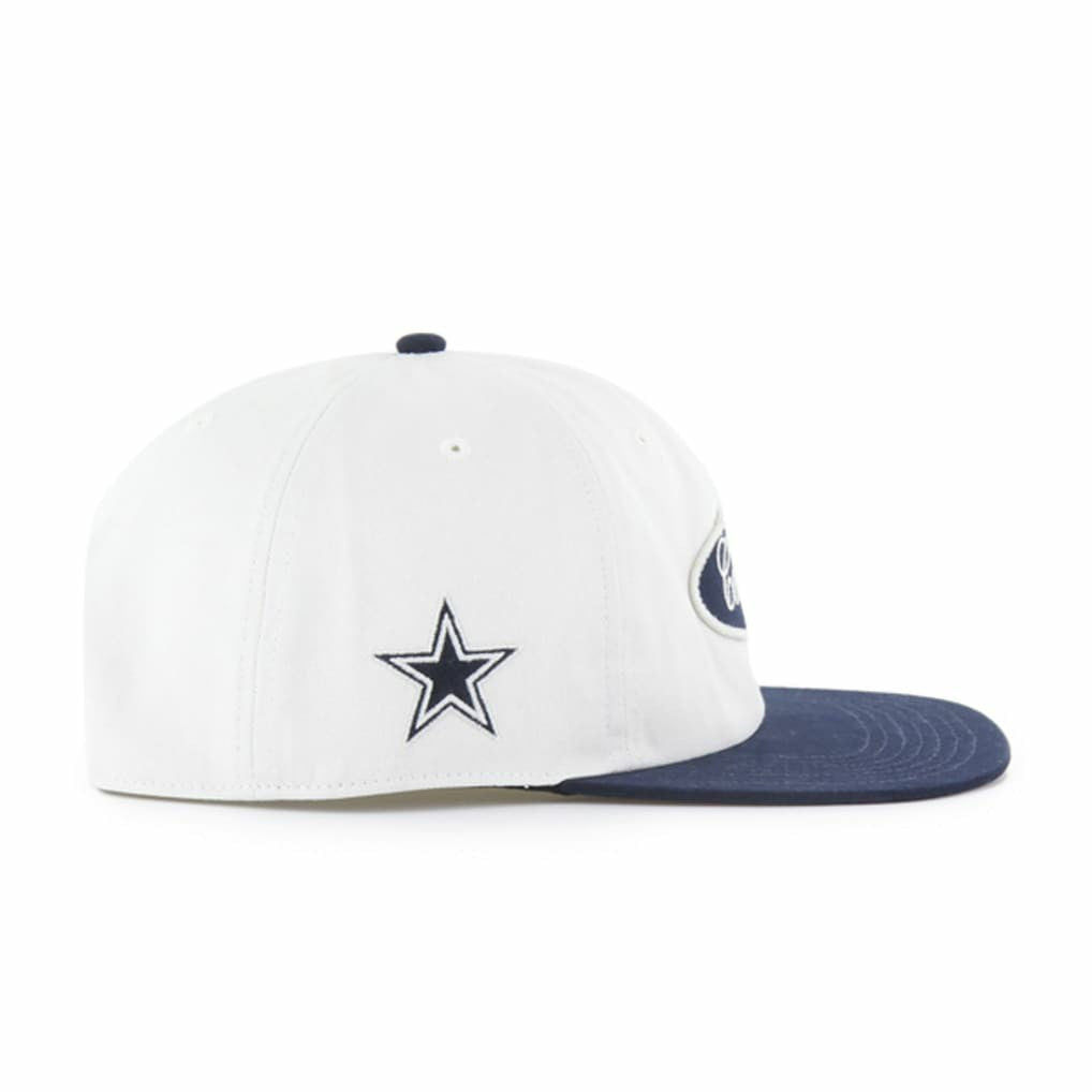 47 brand Dallas Cowboys '47 Foundational Captain Snapback Hat White/Navy