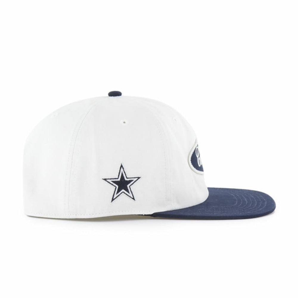 47 brand Dallas Cowboys '47 Foundational Captain Snapback Hat White/Navy