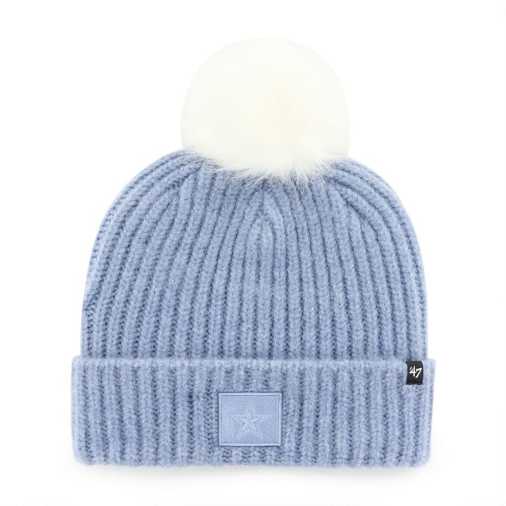 47 brand Dallas Cowboys '47 Women's Mellow Cuffed Knit Hat with Pom Light Blue