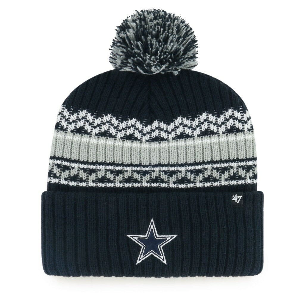 47 brand Dallas Cowboys '47 Youth Polar Vortex Cuffed Knit Hat with Pom Navy