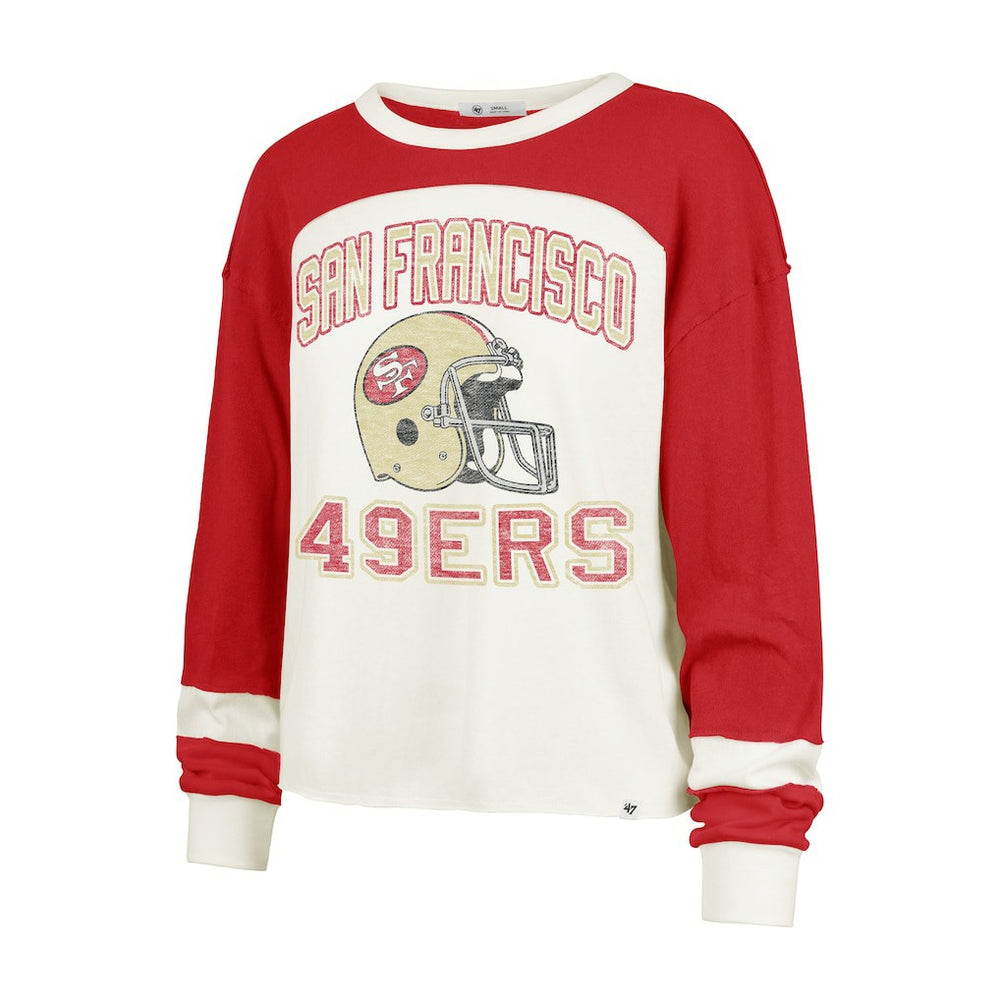 47 brand San Francisco 49ers '47 Women's Double Header Curve Toni Long Sleeve T-Shirt Cream