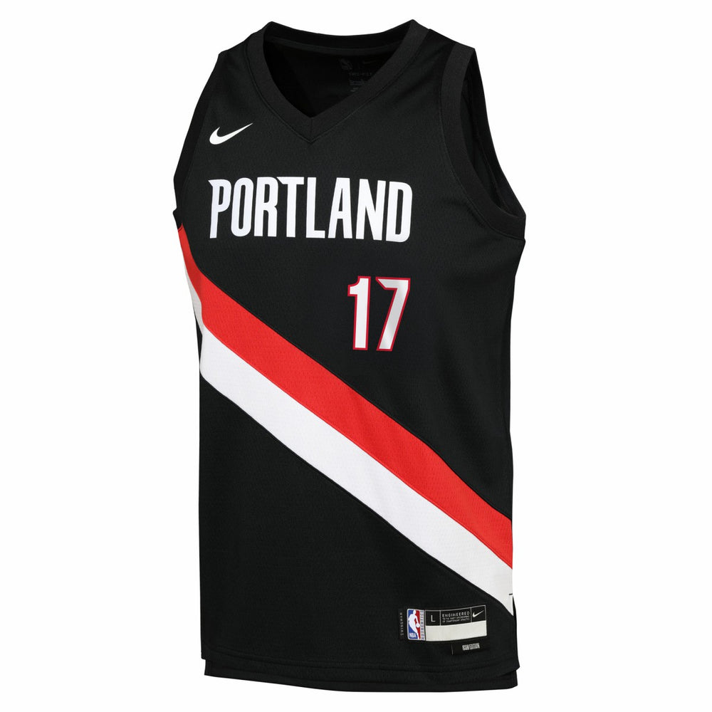 Shaedon Sharpe Portland Trail Blazers Youth Icon Edition Swingman Jersey Black | Nike