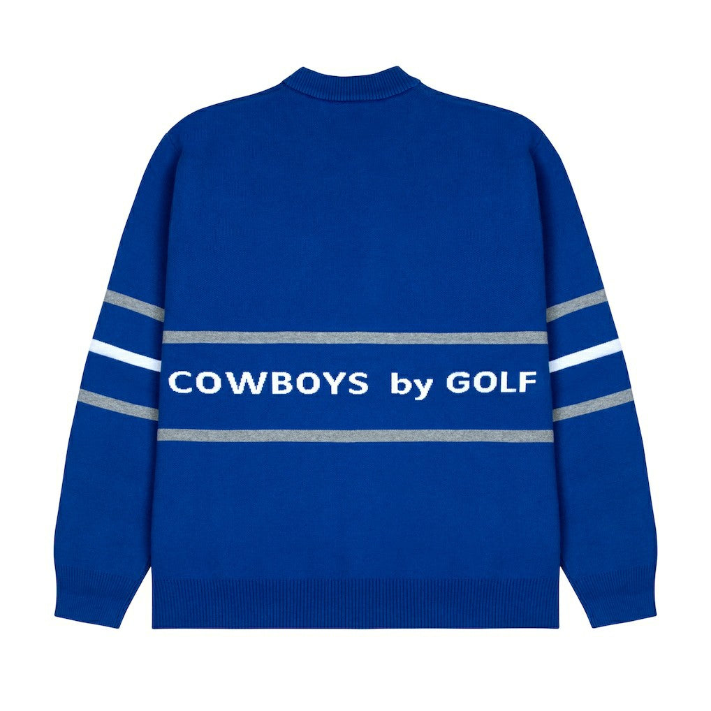 Dallas Cowboys GOLF WANG Jacquard Pullover Sweater Blue