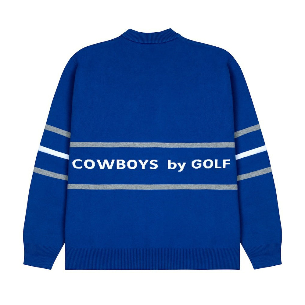 Dallas Cowboys GOLF WANG Jacquard Pullover Sweater Blue