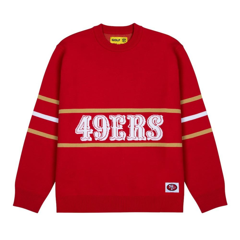 San Francisco 49ers GOLF WANG Jacquard Pullover Sweater Scarlet