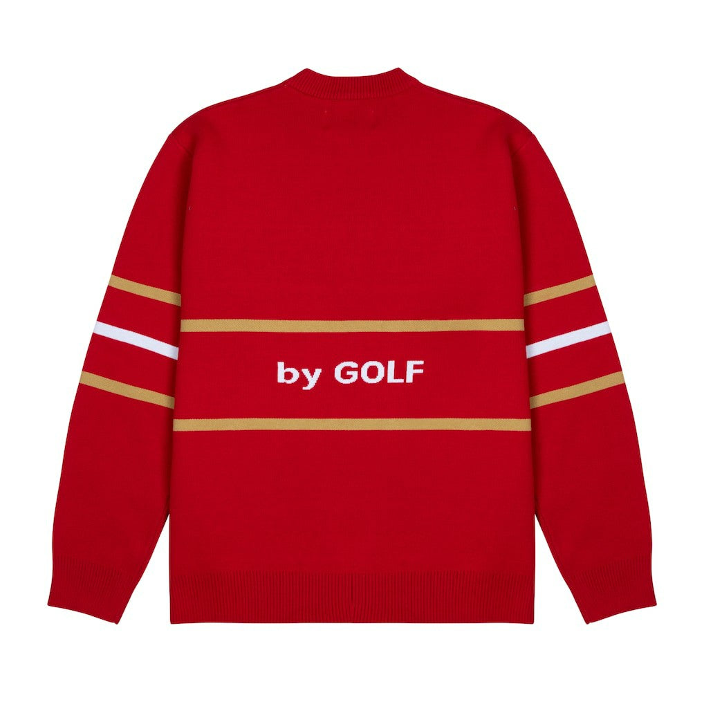 San Francisco 49ers GOLF WANG Jacquard Pullover Sweater Scarlet