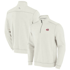 Cincinnati Reds Tommy Bahama Sport Tobago Bay Tri-Blend Half-Zip Sweatshirt - Cream - MLB Sale