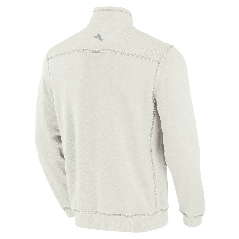 Cincinnati Reds Tommy Bahama Sport Tobago Bay Tri-Blend Half-Zip Sweatshirt - Cream - MLB Sale