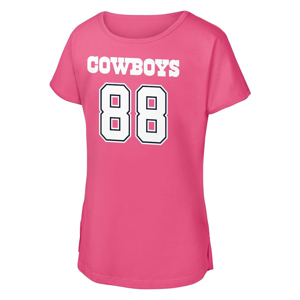 CeeDee Lamb Dallas Cowboys Girls Youth Player Name & Number T-Shirt Pink