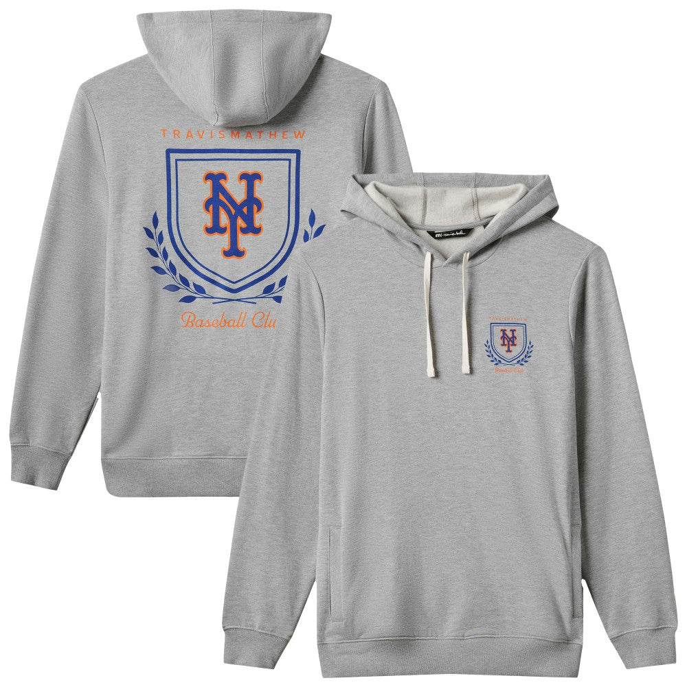 New York Mets TravisMathew Fleece Stadium Hoodie - Gray - MLB Lifestyle