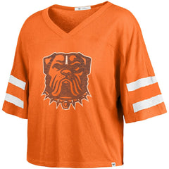 47 brand Cleveland Browns '47 Women's Premier Scout Cropped V-Neck T-Shirt Orange