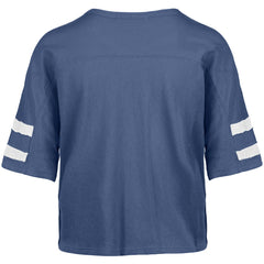 47 brand Detroit Lions '47 Women's Premier Scout Cropped V-Neck T-Shirt Blue