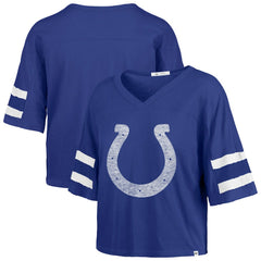 47 brand Indianapolis Colts '47 Women's Premier Scout Cropped V-Neck T-Shirt Royal