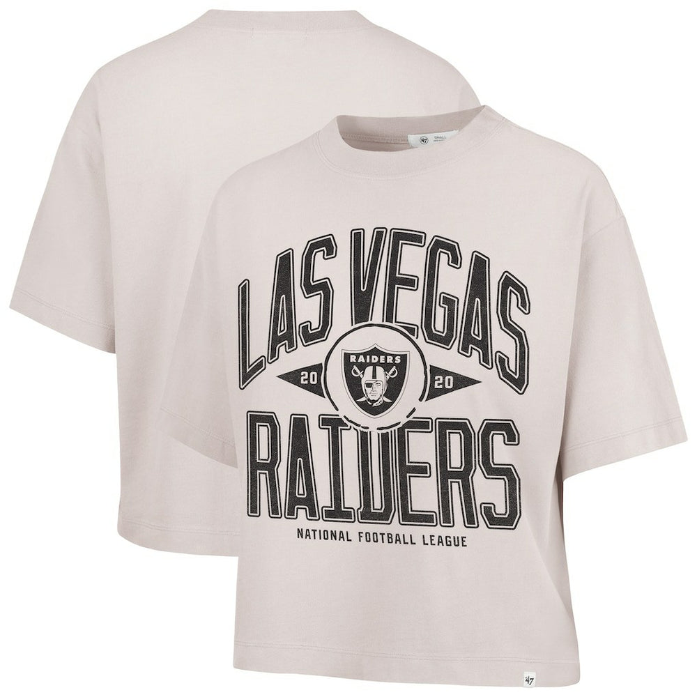 47 brand Las Vegas Raiders '47 Women's Cropped Windthrow Ravine T-Shirt Natural