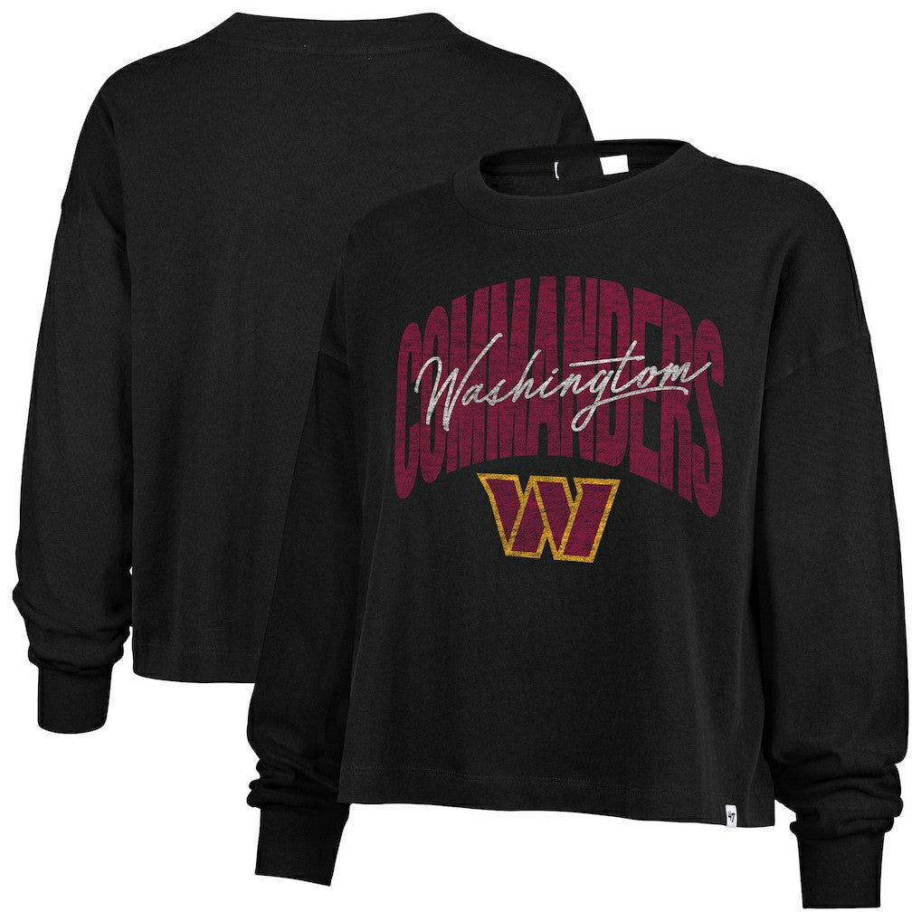 47 brand Washington Commanders '47 Women's Muse Sydney Long Sleeve Cropped T-Shirt Black