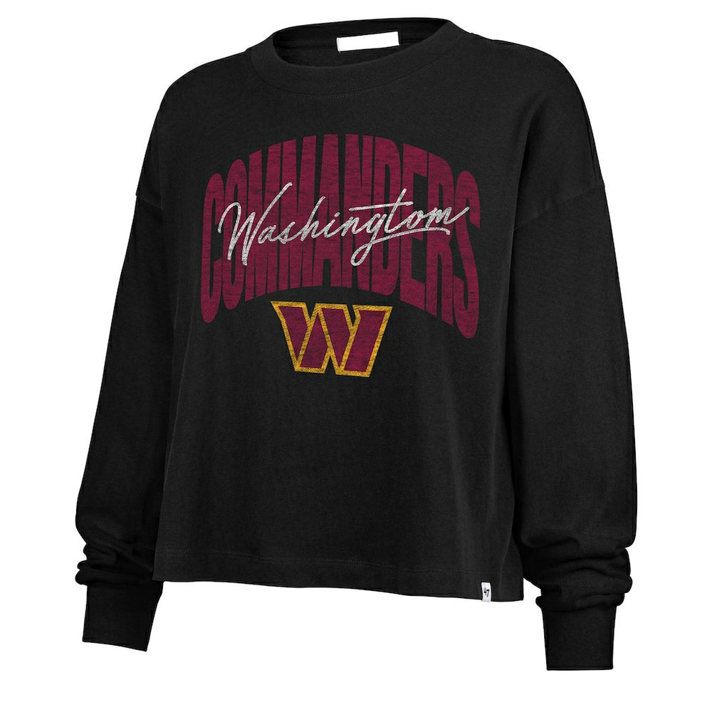 47 brand Washington Commanders '47 Women's Muse Sydney Long Sleeve Cropped T-Shirt Black