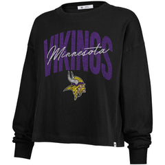 47 brand Minnesota Vikings '47 Women's Muse Sydney Long Sleeve Cropped T-Shirt Black