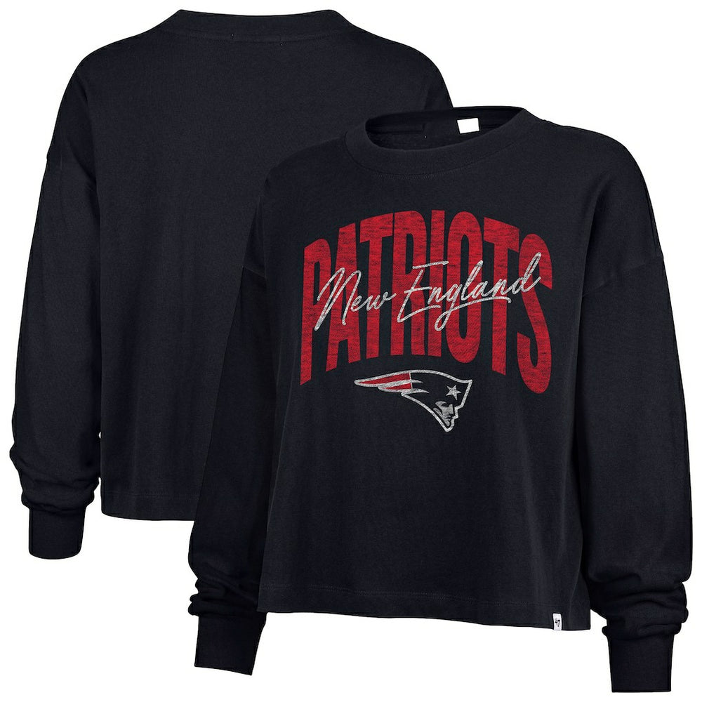 47 brand New England Patriots '47 Women's Muse Sydney Long Sleeve Cropped T-Shirt Navy