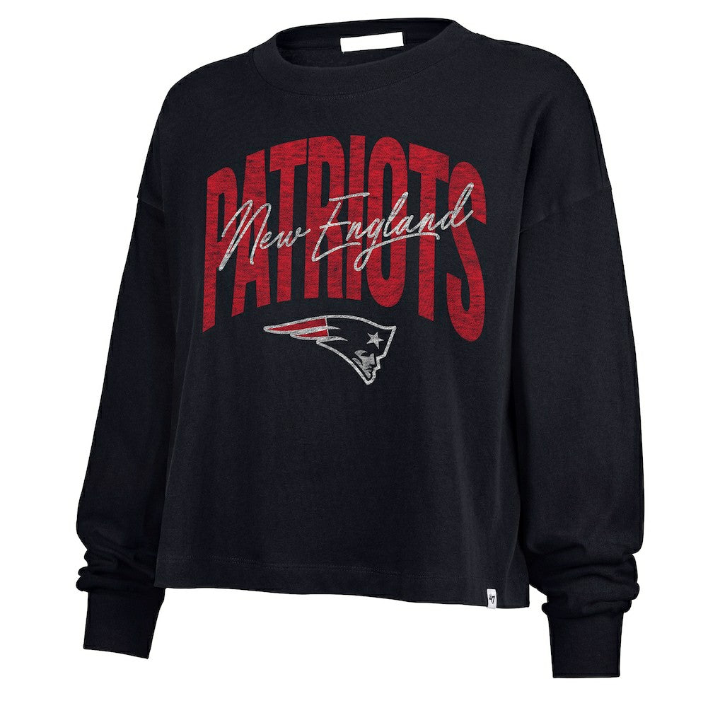 47 brand New England Patriots '47 Women's Muse Sydney Long Sleeve Cropped T-Shirt Navy
