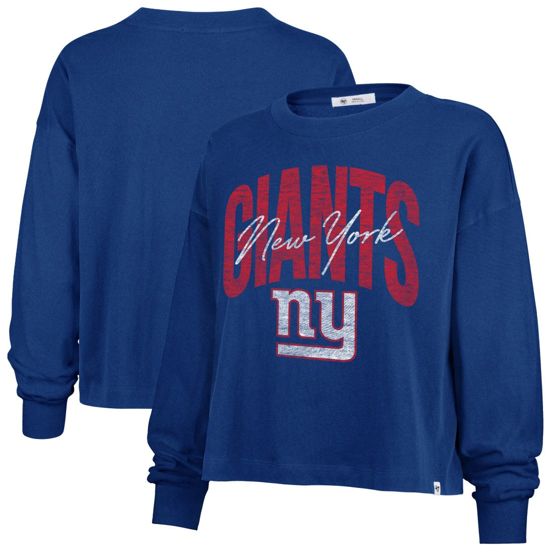 47 brand New York Giants '47 Women's Muse Sydney Long Sleeve Cropped T-Shirt Royal