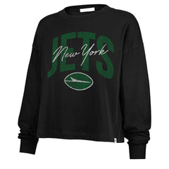 47 brand New York Jets '47 Women's Muse Sydney Long Sleeve Cropped T-Shirt Black
