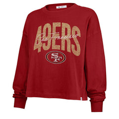 47 brand San Francisco 49ers '47 Women's Muse Sydney Long Sleeve Cropped T-Shirt Scarlet