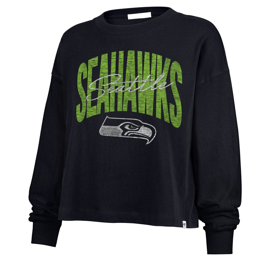 47 brand Seattle Seahawks '47 Women's Muse Sydney Long Sleeve Cropped T-Shirt College Navy