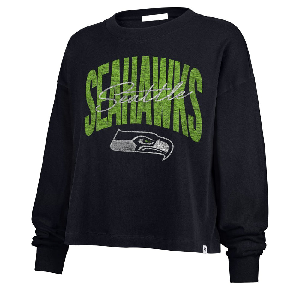 47 brand Seattle Seahawks '47 Women's Muse Sydney Long Sleeve Cropped T-Shirt College Navy