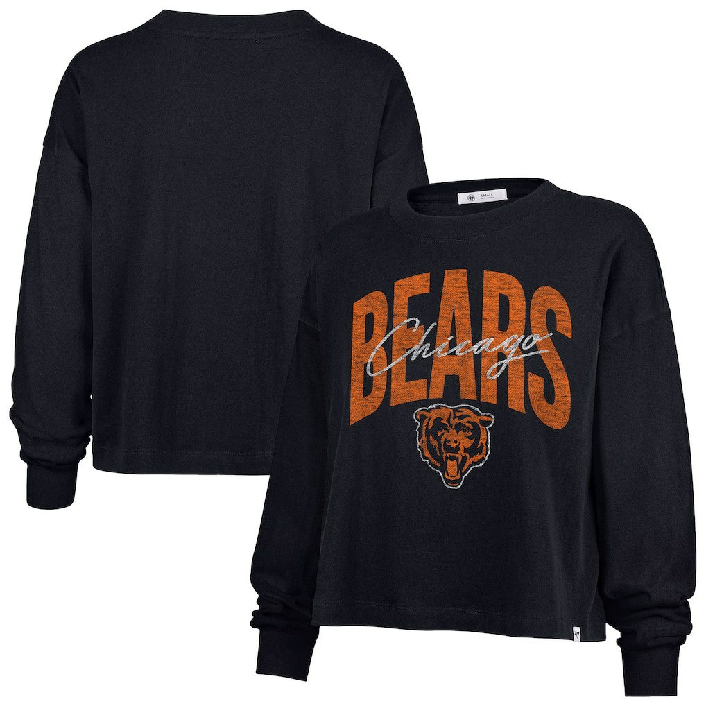 47 brand Chicago Bears '47 Women's Muse Sydney Long Sleeve Cropped T-Shirt Navy