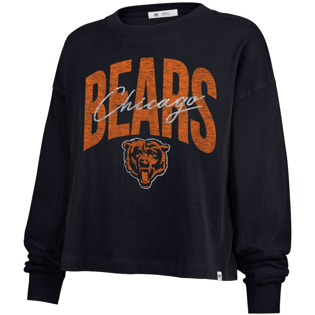 47 brand Chicago Bears '47 Women's Muse Sydney Long Sleeve Cropped T-Shirt Navy