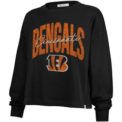 47 brand Cincinnati Bengals '47 Women's Muse Sydney Long Sleeve Cropped T-Shirt Black