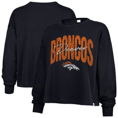47 brand Denver Broncos '47 Women's Muse Sydney Long Sleeve Cropped T-Shirt Navy