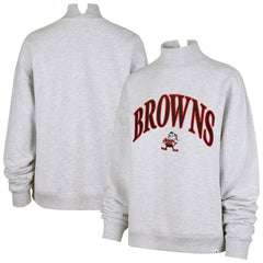 47 brand Cleveland Browns '47 Women's Vantage Mock Neck Pullover Sweatshirt Heather Gray