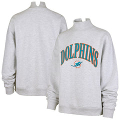 47 brand Miami Dolphins '47 Women's Vantage Mock Neck Pullover Sweatshirt Heather Gray