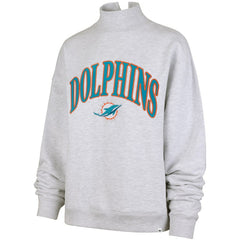 47 brand Miami Dolphins '47 Women's Vantage Mock Neck Pullover Sweatshirt Heather Gray