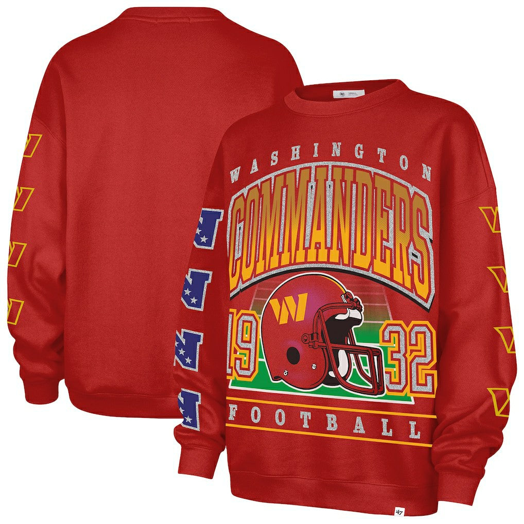 47 brand Washington Commanders '47 Women's Go Big Oversized Pullover Sweatshirt Burgundy