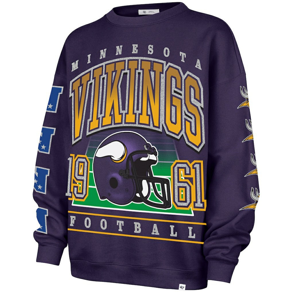 47 brand Minnesota Vikings '47 Women's Go Big Oversized Pullover Sweatshirt Purple