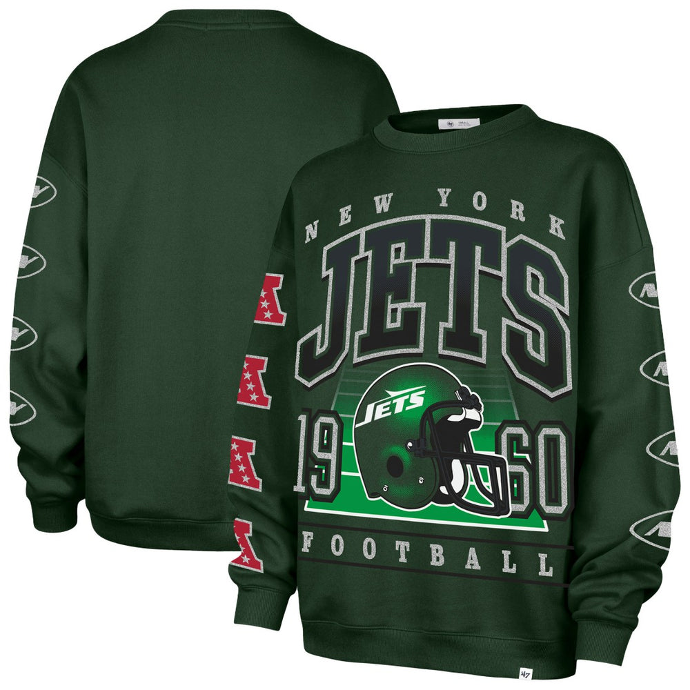 47 brand New York Jets '47 Women's Go Big Oversized Pullover Sweatshirt Green