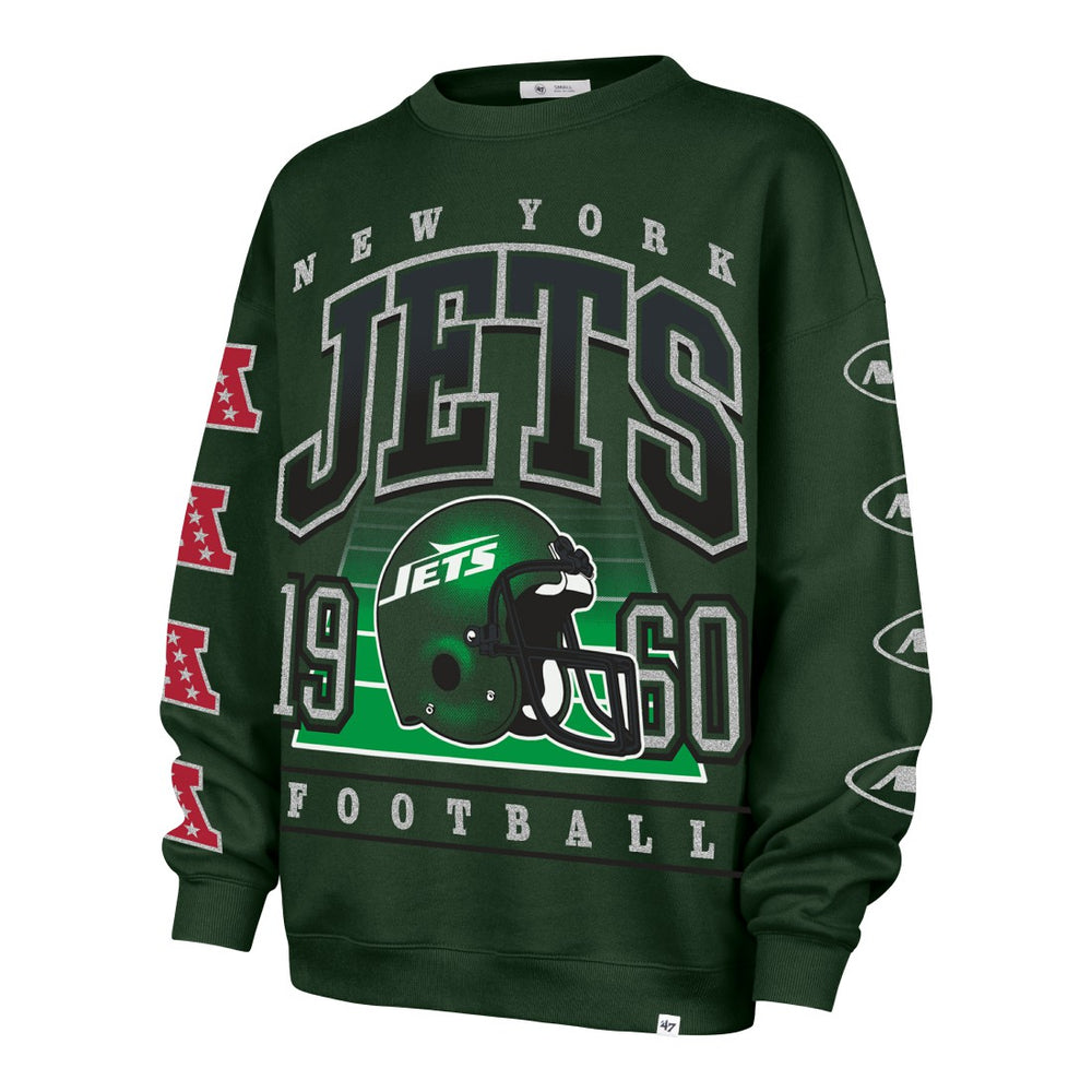 47 brand New York Jets '47 Women's Go Big Oversized Pullover Sweatshirt Green