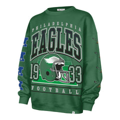 47 brand Philadelphia Eagles '47 Women's Go Big Oversized Pullover Sweatshirt Kelly Green
