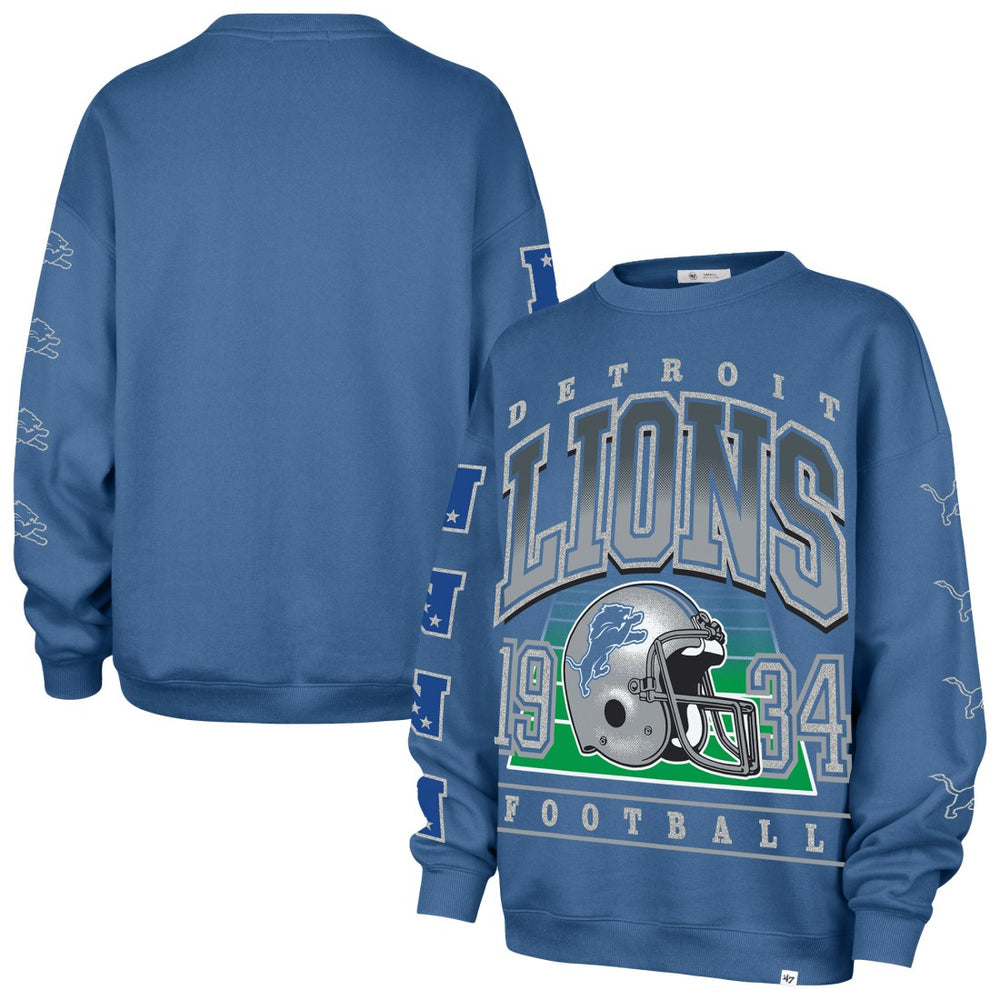 47 brand Detroit Lions '47 Women's Go Big Oversized Pullover Sweatshirt Blue