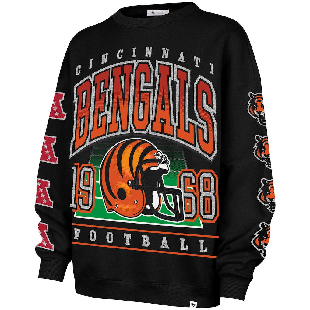 47 brand Cincinnati Bengals '47 Women's Go Big Oversized Pullover Sweatshirt Black