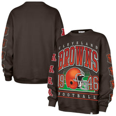 47 brand Cleveland Browns '47 Women's Go Big Oversized Pullover Sweatshirt Brown